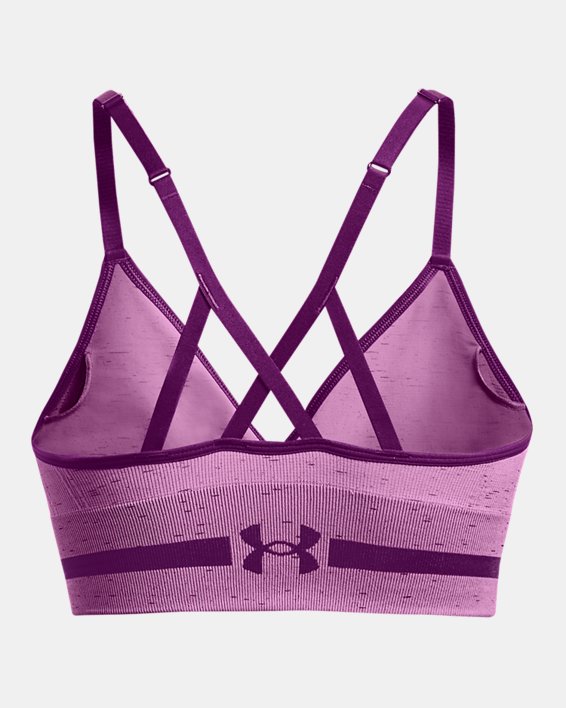 Women's UA Seamless Low Long Heather Sports Bra in Purple image number 11